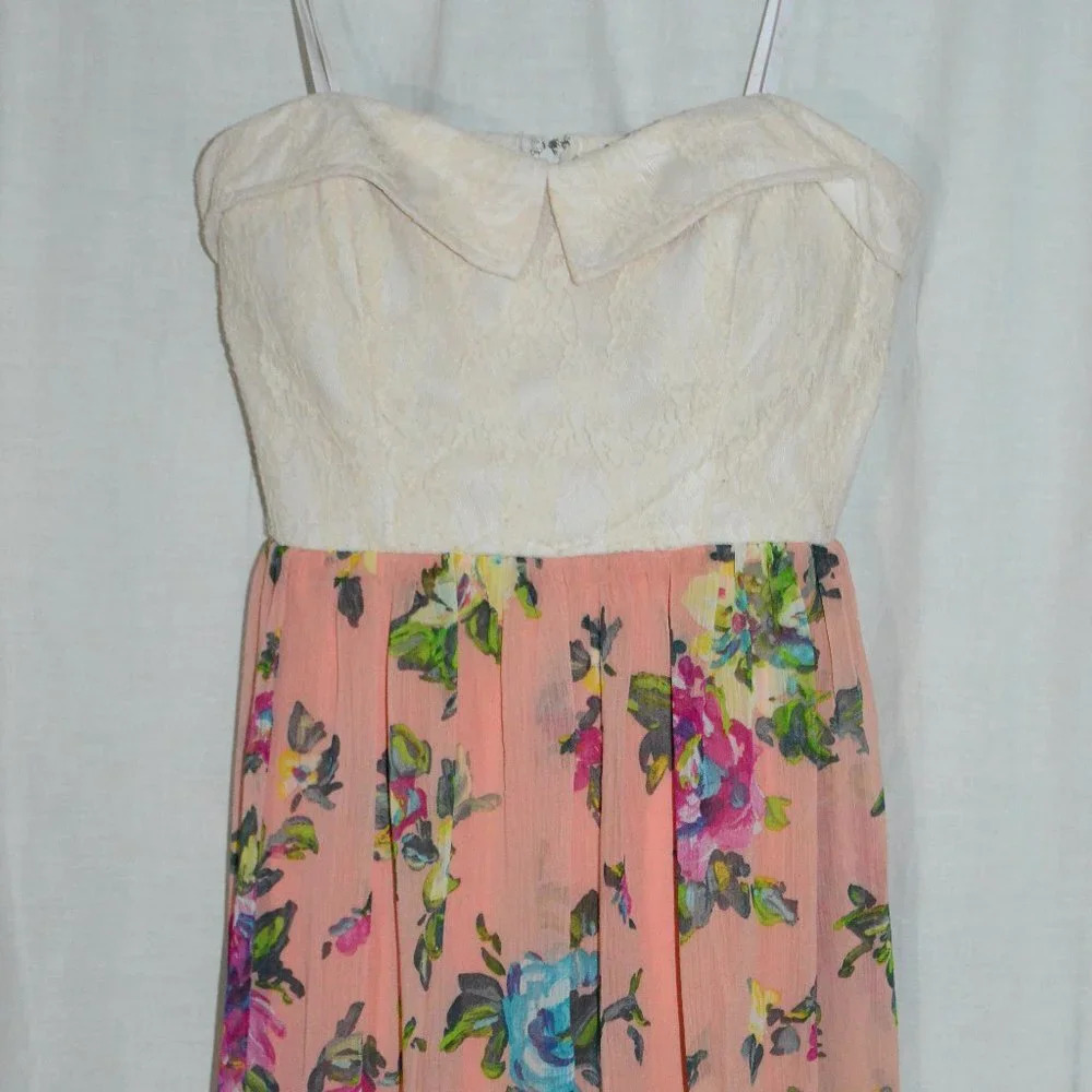 City Triangles Beige Pink Floral Dress